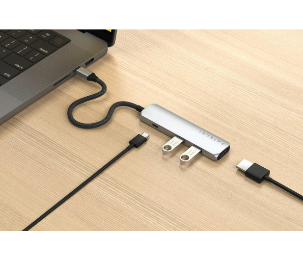 Satechi 4-in-1 USB-C Slim Multiport Adapter 4K USB-C, srebrny STP4SS - 1358260 - zdjęcie 5